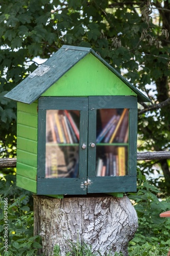 Small street library for free book exchange
