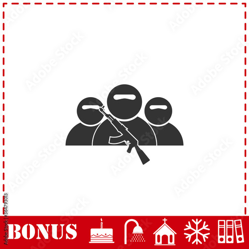 Bandit group icon flat