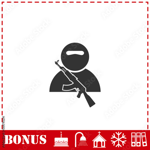 Soldier icon flat