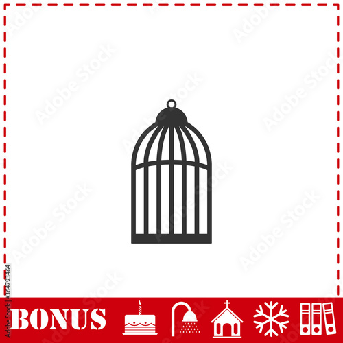Bird cell icon flat