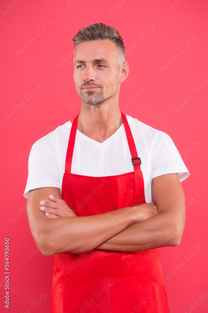 Cafe staff. Barista worker. Man cook wear apron. Mature barista. Restaurant staff. Hipster professional apron uniform. Waiter or bartender. Cafe bar barista job position. Cook good food at home Cafe staff. Barista worker. Man cook wear apron. Mature barista. Restaurant staff. Hipster professional apron uniform. Waiter or bartender. Cafe bar barista job position. Cook good food at home