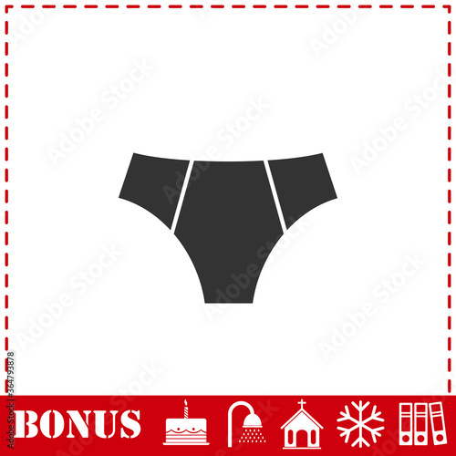 Male underpants icon flat