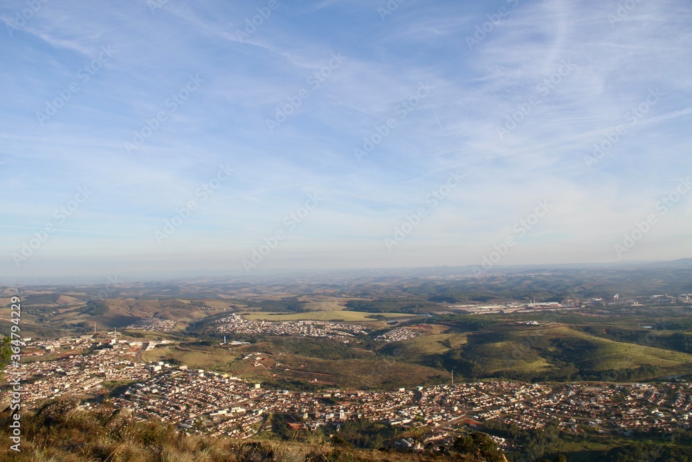 Aerial view of the cities of Congonhas and Ouro Preto, Brazil