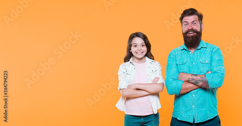 Family relations. Communication skills. Teen age crisis. Father and daughter together. Child and father best friends. Parenthood and childhood. Fathers day concept. Lovely father and cute kid © be free