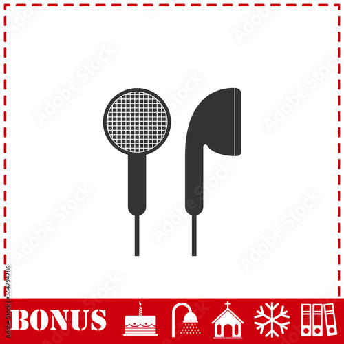 Vacuum headphones icon flat