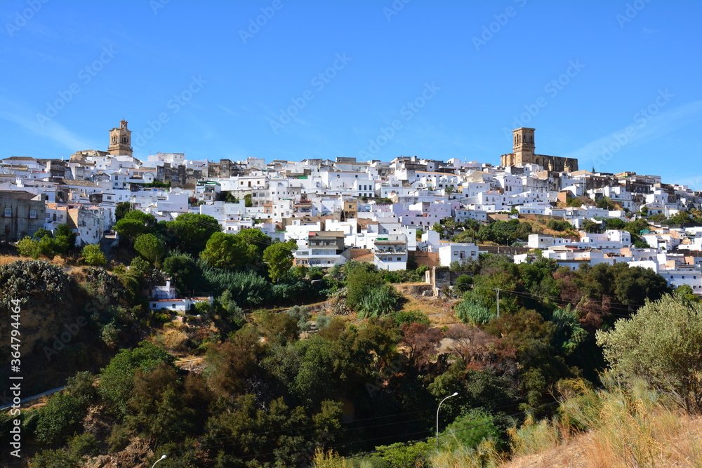 Vue Panoramique Village Blanc Arcos de la Frontera Andalousie Espagne 