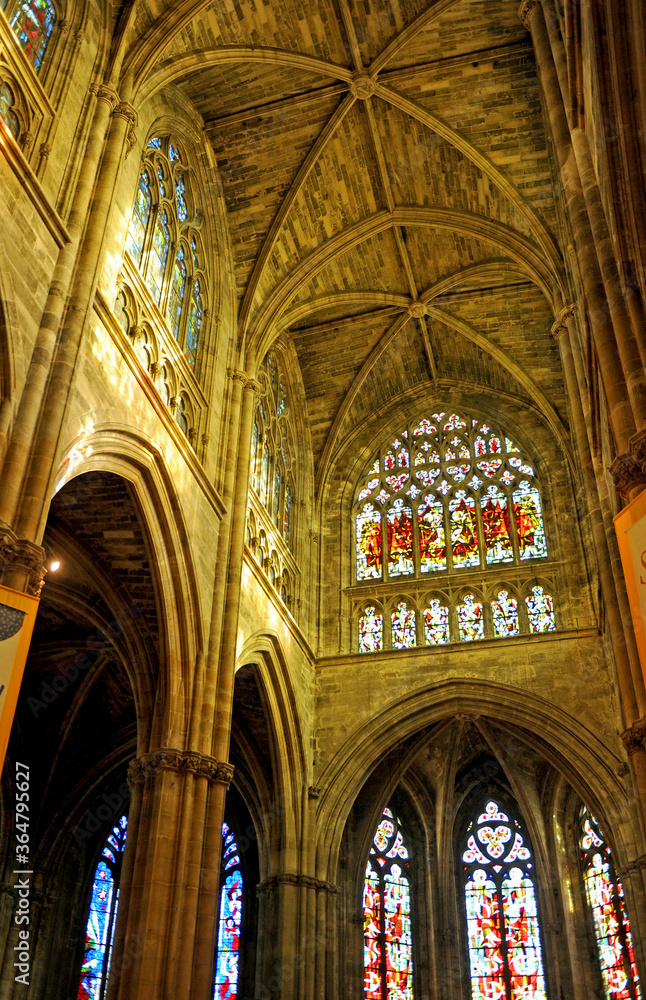 Interior of Saint Michael Basilica, Bordeaux Gironde France 