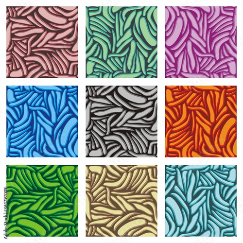 set of seamless pattern vector illustration of stone texture,
 in cartoon style and tileable, Useful for Website and Print 
backgrounds, game element and tileset
it can be used for game background too