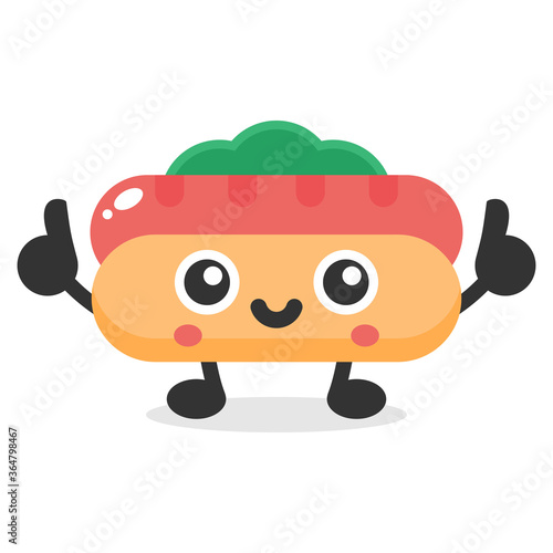cute hotdog mascot character
