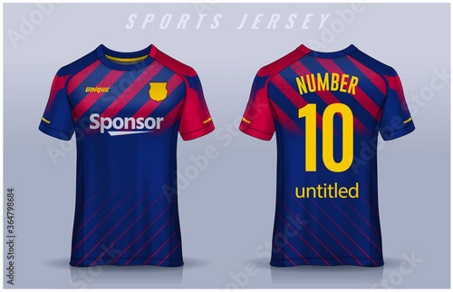 t-shirt sport design template, Soccer jersey mockup for football club. uniform front and back view.