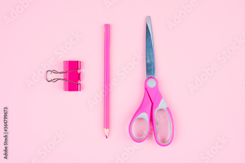 pink stationery on a pink background photo