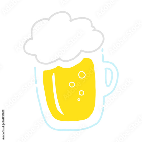 ビールの手描きイラストアイコンセット【白背景】beer flat illustration vector icon