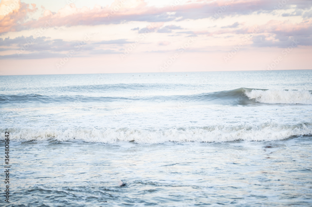 beach sunset waves