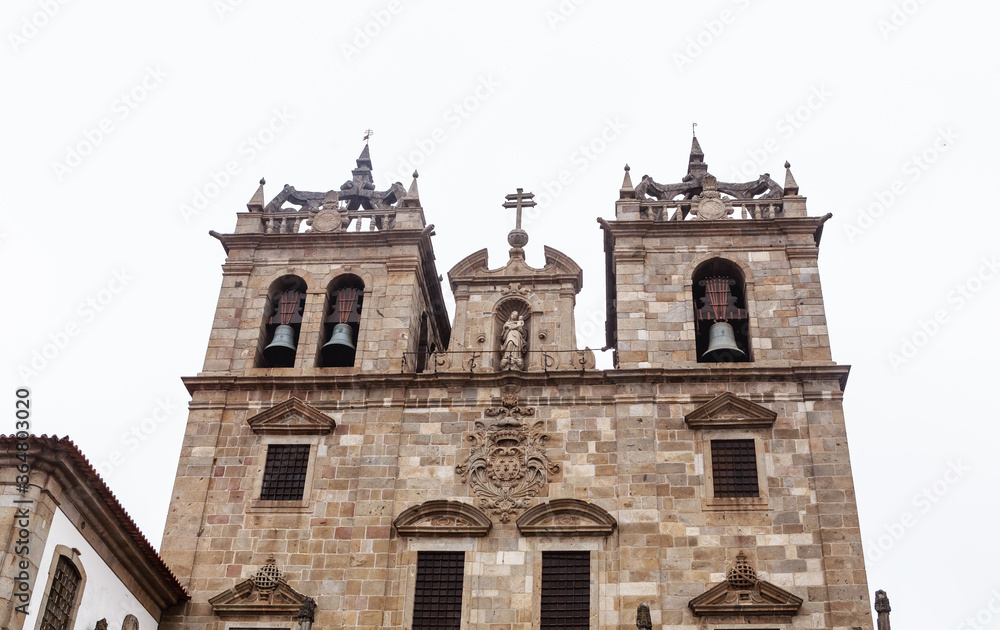 Facade of the Cathedral of Braga, Braga, Braga District, Portugal,