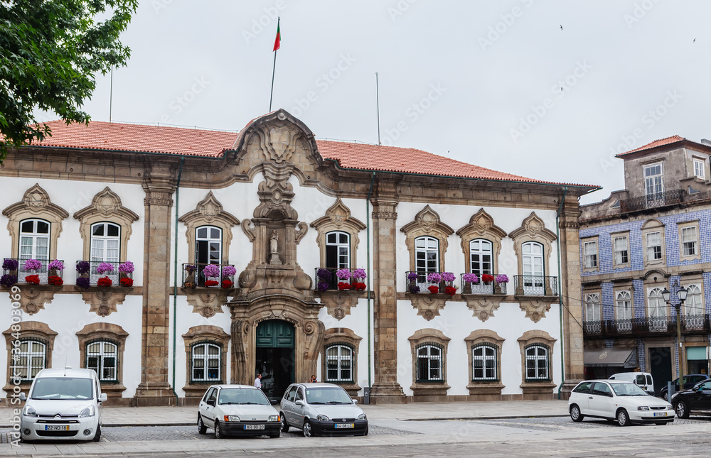 Naklejka premium The Braga Town Hall is a landmark building located in Braga, Portugal. In there is located the Camara Municipal, the city local government.