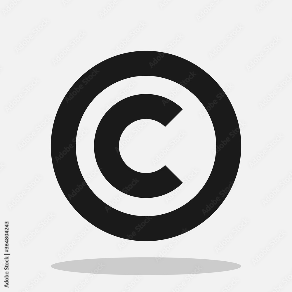 Copyright symbol vector icon isolated on white background. Copyright symbol vector icon isolated on white background.