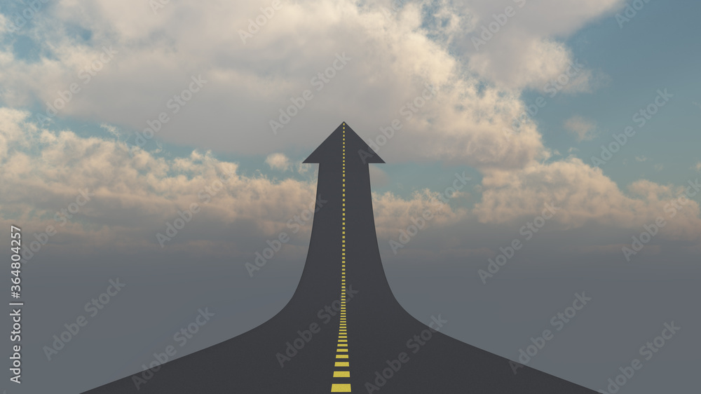 Fototapeta premium Road in shape of arrowMoment of creation