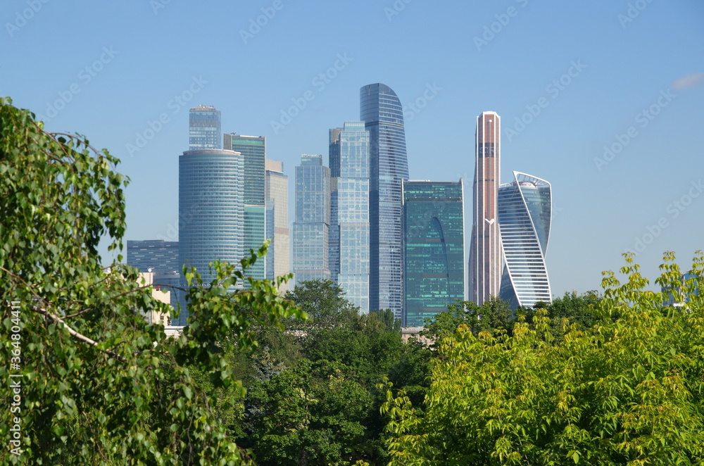 Fototapeta premium Moscow, Russia - July 6, 2020: Towers of the Moscow international business center 
