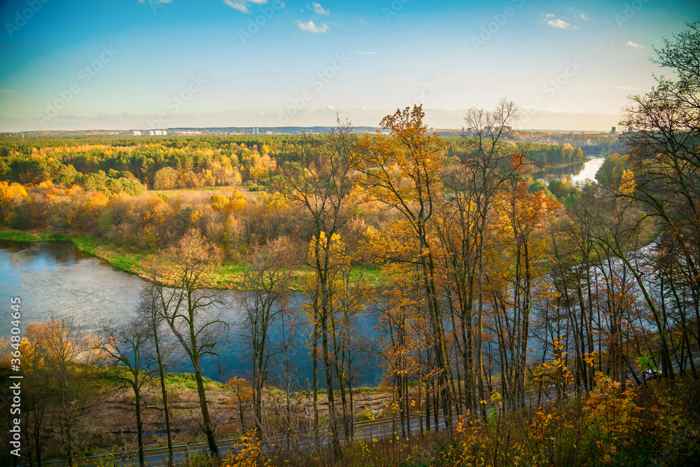 Autumn view to the Neris river Autumn view to the Neris river
