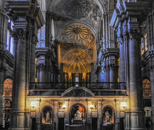 Inside the Catedral de la Encarnación de Málaga in Spain