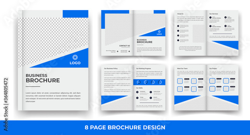 8 Pages creative business brochure template and simple & minimal design template 