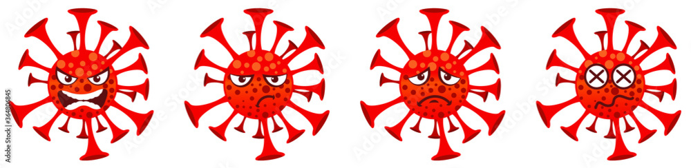 Corona Virus covid-19 2d Emotional face illustration Corona Virus covid-19 2d Emotional face illustration