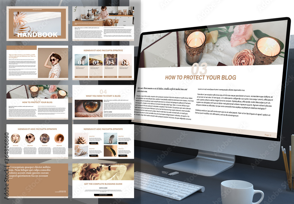 Digital Ecourse Presentation Layout Stock Template | Adobe Stock