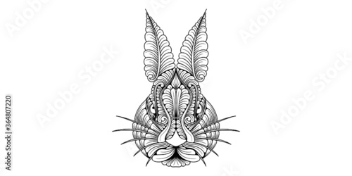 Vector illustration of a rabbit drawn in a decorative style