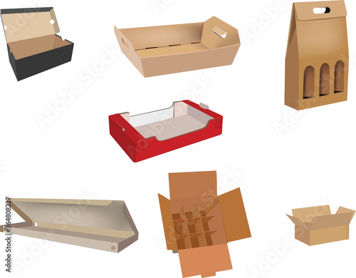 boxes of various cardboard sizes of various shapes for protection