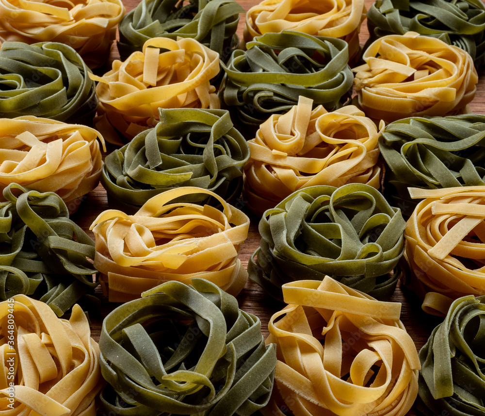 Egg and spinach pasta nests Egg and spinach pasta nests