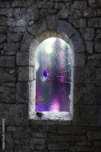 Stone war tower window