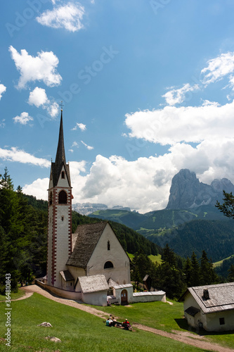 Mountain church in Val Gardena Italy