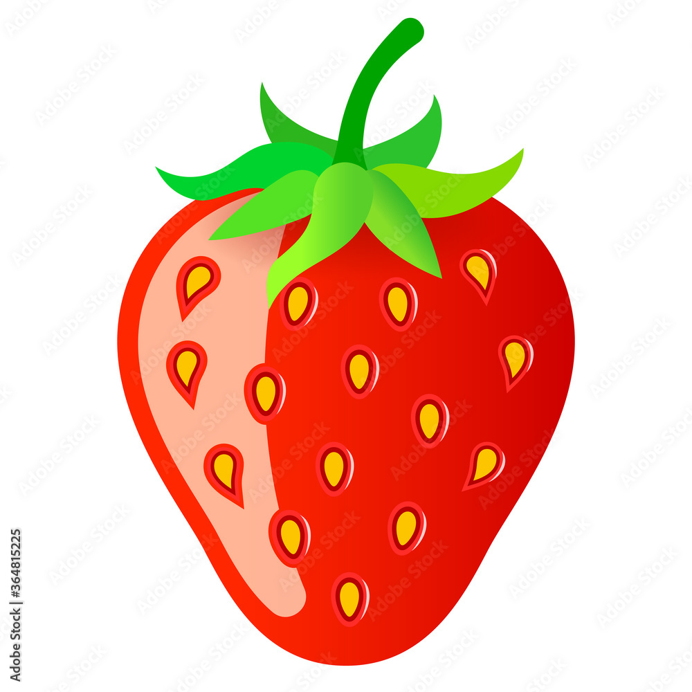 Obraz premium Strawberry vector cartoon
