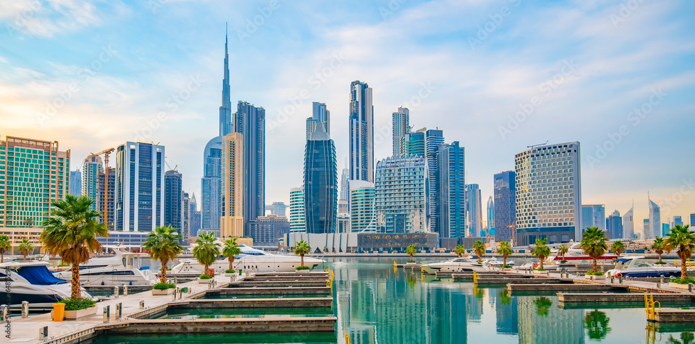Dubai Business Bay panoramic view, UAE