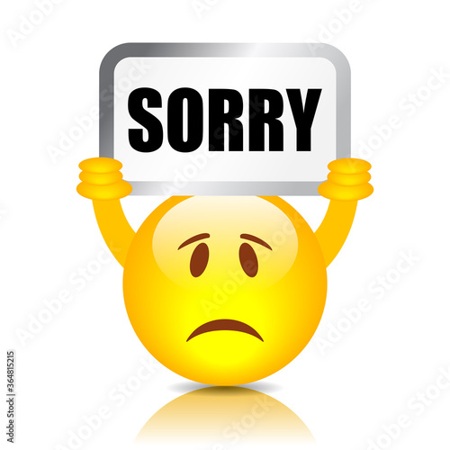 Emoticon with sorry sign