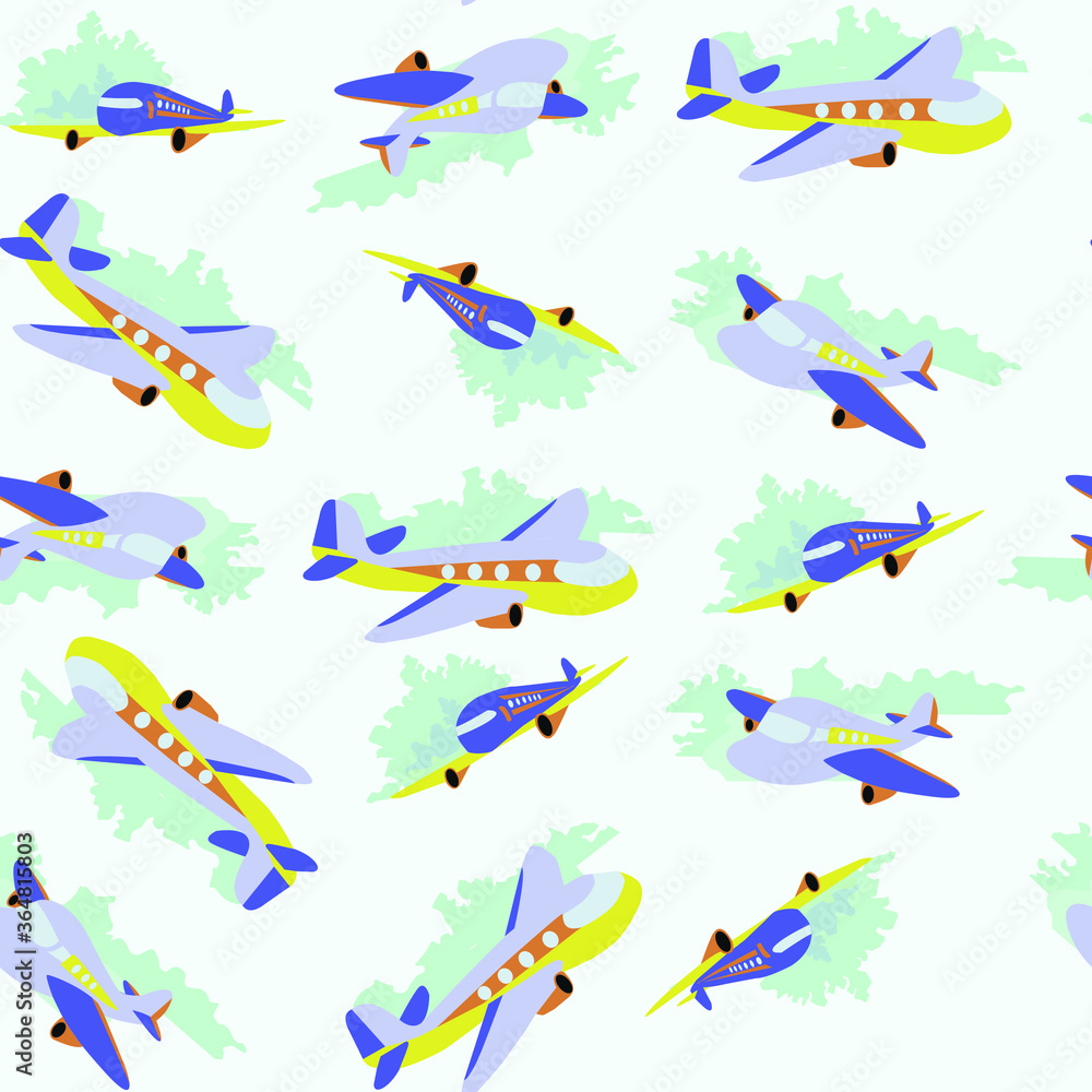 pattern toy airplanes on sky background pattern toy airplanes on sky background