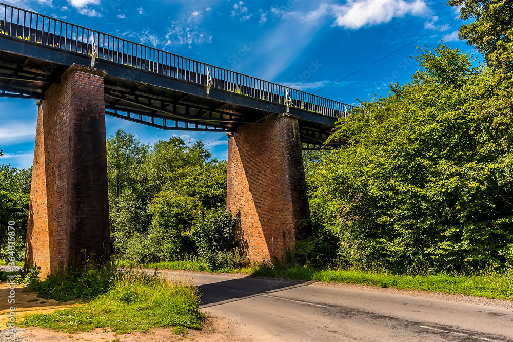 Fototapeta premium A view looking up towards the Edstone Aqueduct the longest aqueduct in England