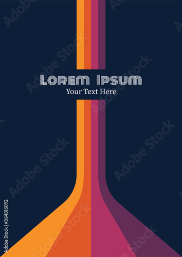 Perspective Lines Background, Cover, Poster Template, Vintage Color Stripes