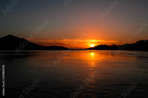 Sunset at the mouth of the Minho river  seen from Vila Nova de Cerveira.