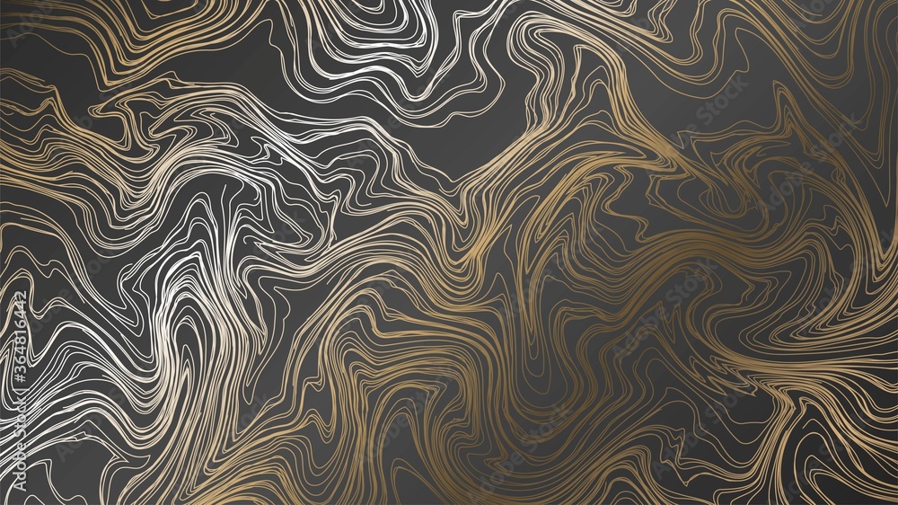 Abstract background with golden curve lines on gray background Abstract background with golden curve lines on gray background