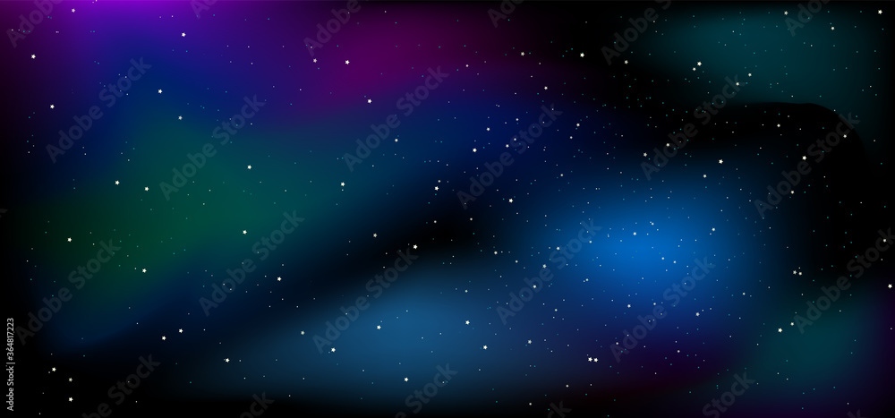 Fototapeta premium Space. Stars and galaxies. Night sky. Universe, black background, gradient. Vector