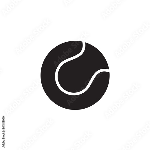 Tennis ball icon vector logo design template