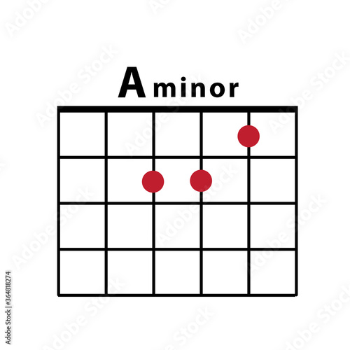 Basic guitar chord icon vector flat style illustration