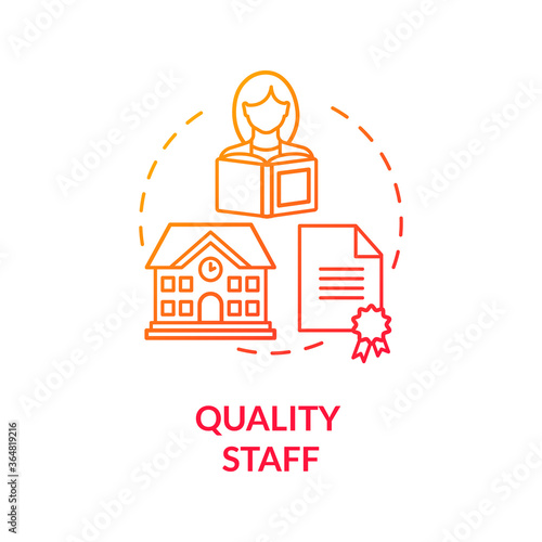 Baby care quality staff concept icon. Toddlers nannies and babysitters. Early childhood education. Kindergarten idea thin line illustration. Vector isolated outline RGB color drawing
