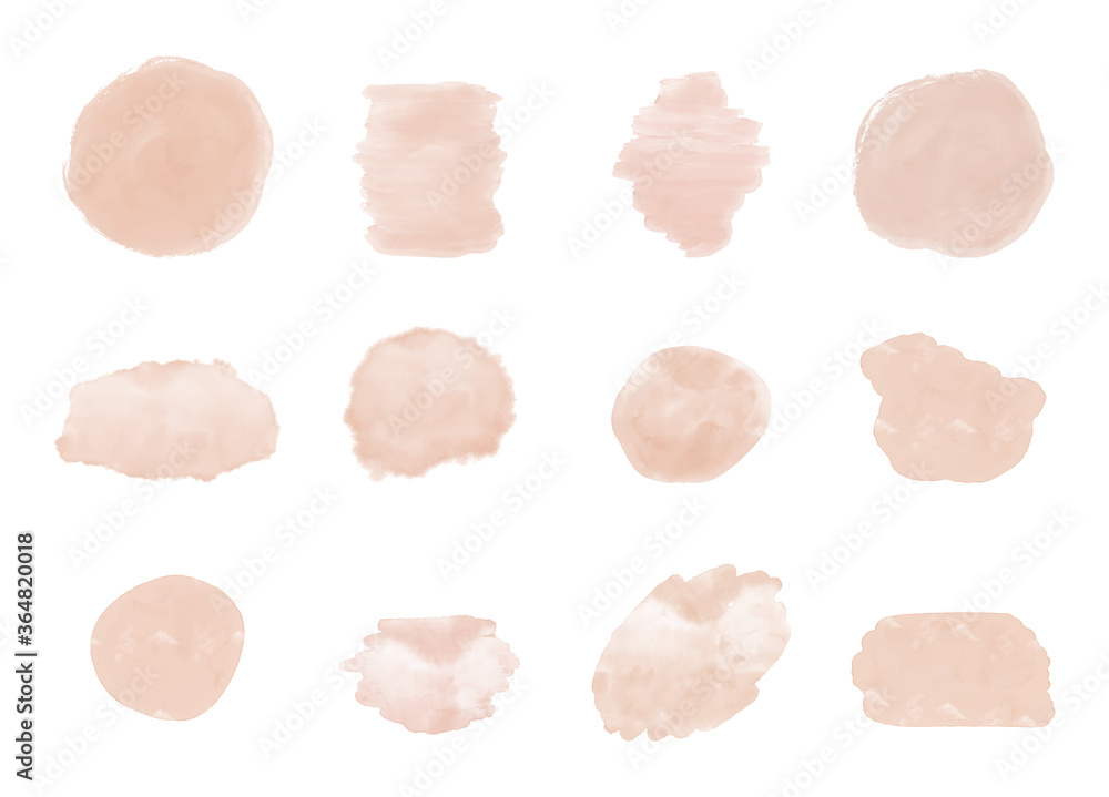 Blue brush stroke watercolor texture. Splashes Clipart. Abstract washes. 
