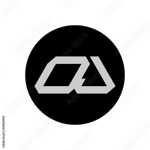 OJ Letter Logo Design With Simple style