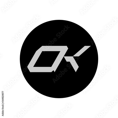 OK Letter Logo Design With Simple style