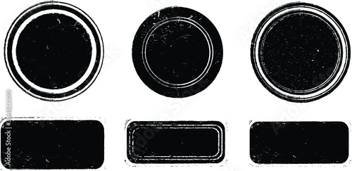 Grunge post Stamps Collection, Circles. Banners, Insignias , Logos, Icons, Labels and Badges Set . vector distress textures.blank shapes.
