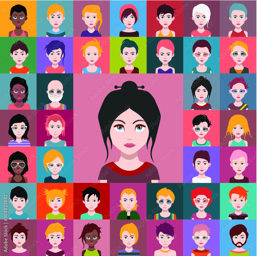 Collection of avatars ( Man and woman Characters ) Collection of avatars ( Man and woman Characters )