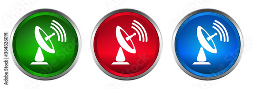 Satellite dish icon supreme round button set design illustration